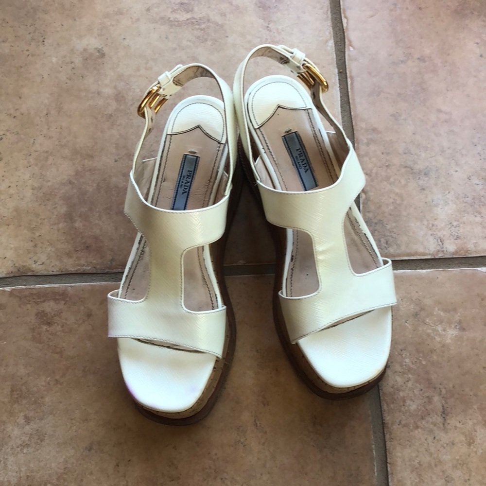 Prada clunky wedge